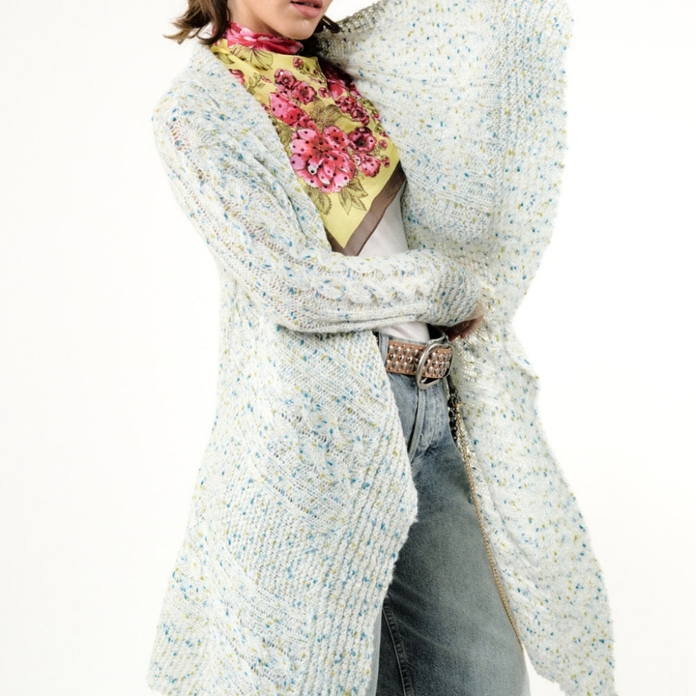 Aratta Fontvielle Knit Women's Sweater Cardigan Shawl sz L NWT  /B5